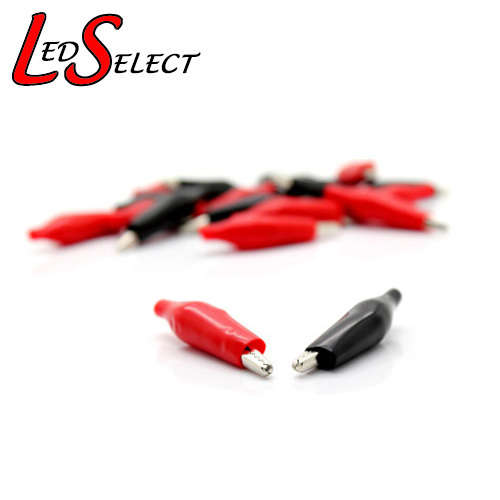 Crocodile Alligator Clamps Black + Red (1 Pair) 35mm **IN STOCK**