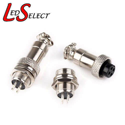 Aviation Connector 12mm 4Pin DC Plug Panel Mount **LOCAL STOCK**