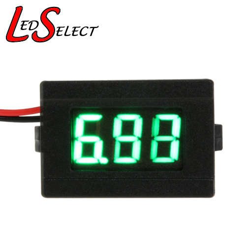 Voltmeter Digital Small Green 4.5-30V DC **IN STOCK**