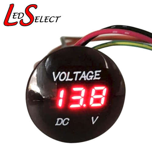 Voltmeter Red Digital Round Waterproof 5-30V DC **LOCAL STOCK**