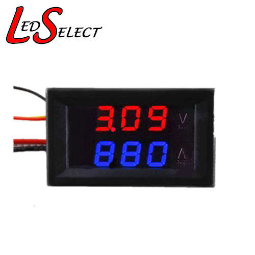 Voltage Voltmeter & Ampere Ammeter DC 0-100V/ 0-10A  (Red /Blue) **IN STOCK**