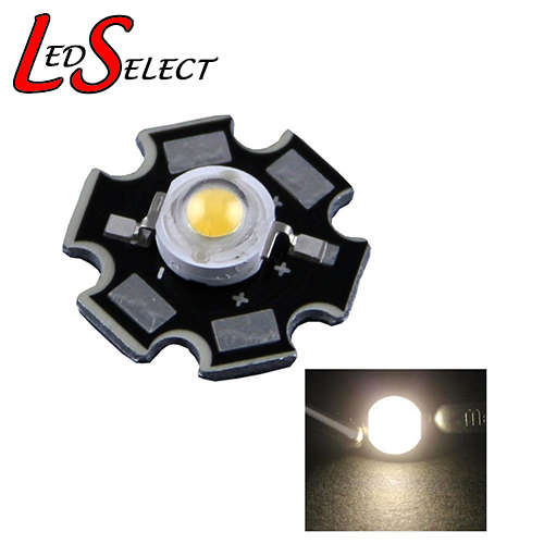 Led 1W Warm White 3200-3500K 3.2-3.6V 300mA on Aluminium Base **IN STOCK**