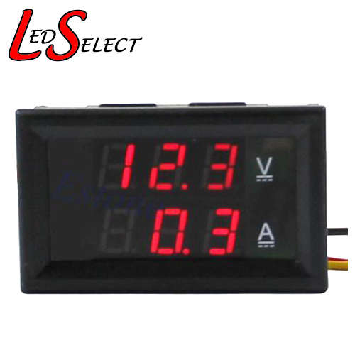 Meter Voltmeter + Ammeter Red DC 4.5-30V 0-50A **IN STOCK**