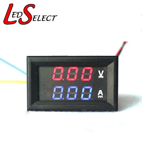 Meter Volt + Amp Red/Blue DC 0-100V 0-50A **IN STOCK**