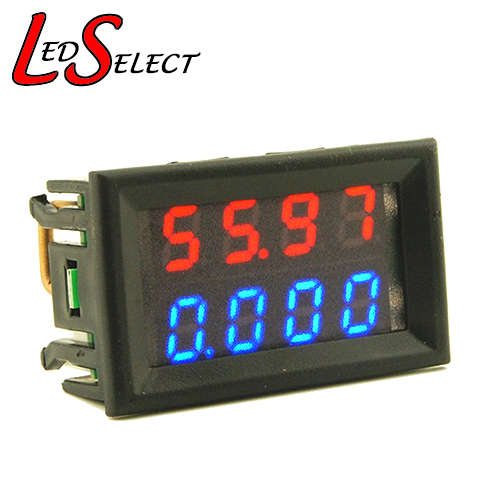 Meter Volt + Amp Red/Blue 4 Digit Display DC 0-100V/ 0-10A **LOCAL STOCK**