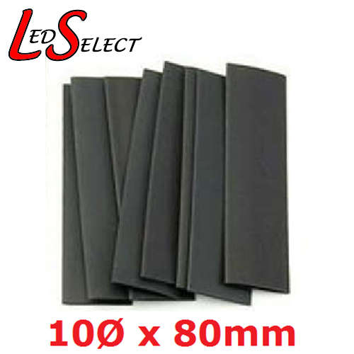 Heatshrink 10mm Diameter 80mm Long Black **LOCAL STOCK**