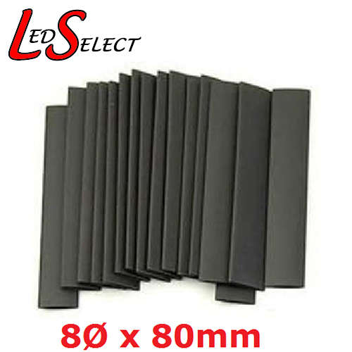 Heatshrink 8mm Diameter 80mm Long Black **LOCAL STOCK**