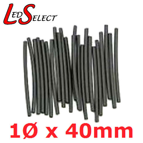 Heat Shrink 1mm Diameter 40mm Long Black **LOCAL STOCK**