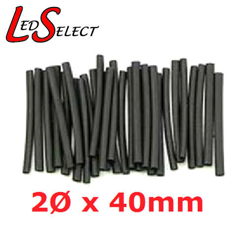 Heat Shrink 2mm Diameter 40mm Long Black **LOCAL STOCK**