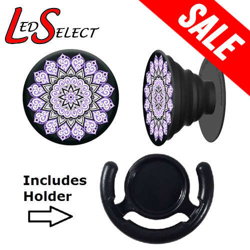 SALE - Cell Phone Finger Socket Holder - Purple Pattern **IN STOCK**