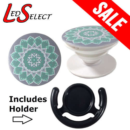 SALE - Cell Phone Finger Socket Holder - Grey/Green **IN STOCK**