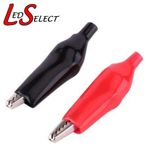 Connector Crocodile Alligator Clamps Black + Red (1 Pair) 48mm **IN STOCK**