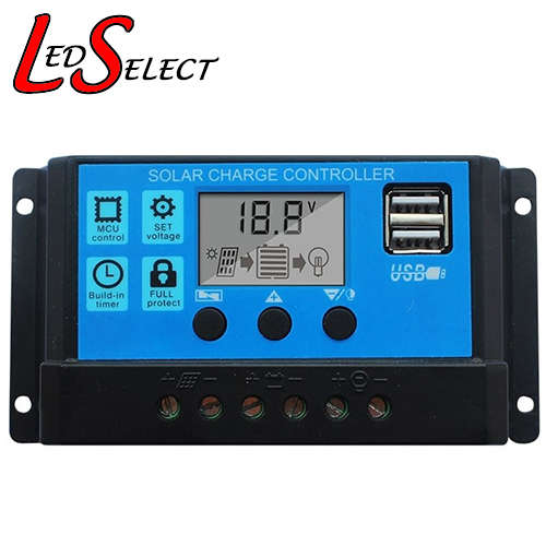 Solar Charge Controller Solar Regulator 12/24V 10A with Display & USB **IN STOCK**
