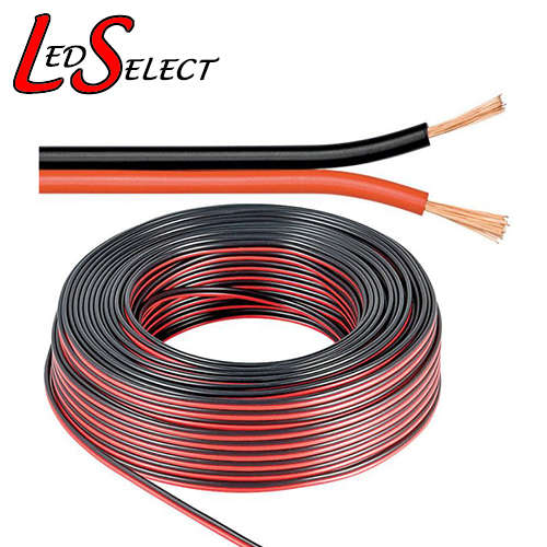 Wire Twin Flex Ripcord  0.4mm Diameter Black & Red **LOCAL STOCK**