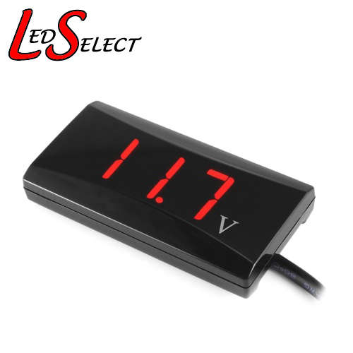 Voltmeter DC 12V (8-16V) Flat Panel 3 Digit Display **LOCAL STOCK**