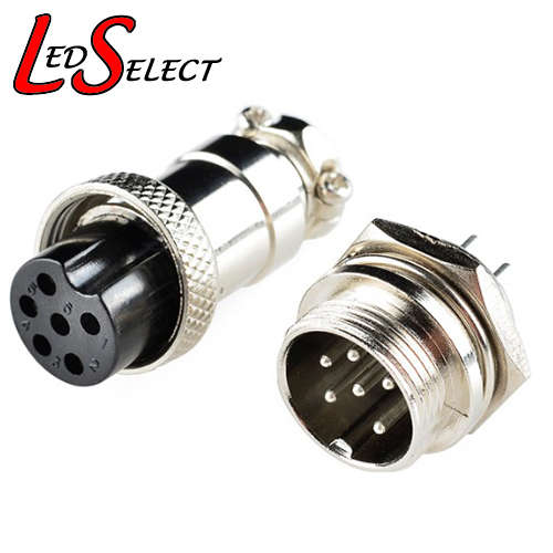 Aviation Connector 12mm 6Pin DC Plug Panel Mount **LOCAL STOCK**