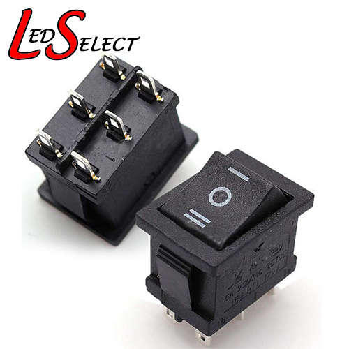 Switch Rocker Panel Button 6 PIN Black 250V 6A On-Off-On **LOCAL STOCK**