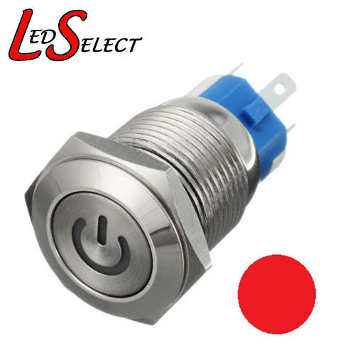 Switch Angel Eye Illuminated Red Latching Self Locking 220V AC 16mm **LOCAL STOCK**