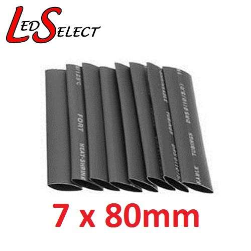 Heatshrink 7mm Diameter 80mm Long Black **LOCAL STOCK**