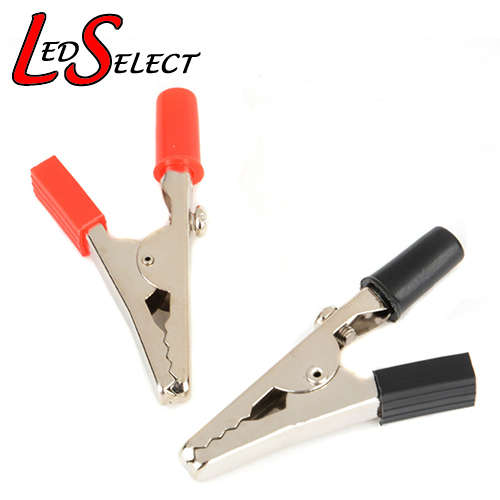Connector Crocodile Alligator Clip Insulated Black + Red 52mm (Pair) **LOCAL STOCK**