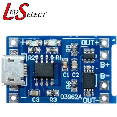 Charger Battery Lithium 18650 Micro USB 5V 1A TP4056 with Overcharge Protection **LOCAL STOCK**