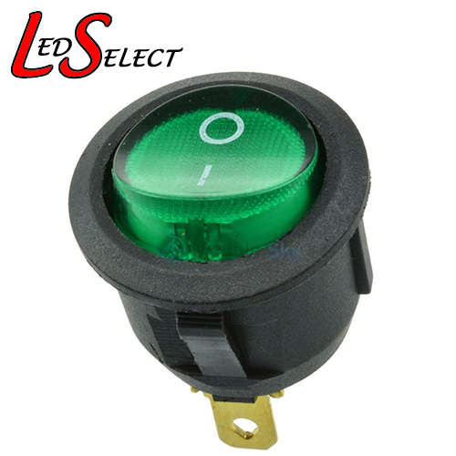 Switch Rocker Green Illuminated 20mm 220V AC **LOCAL STOCK**