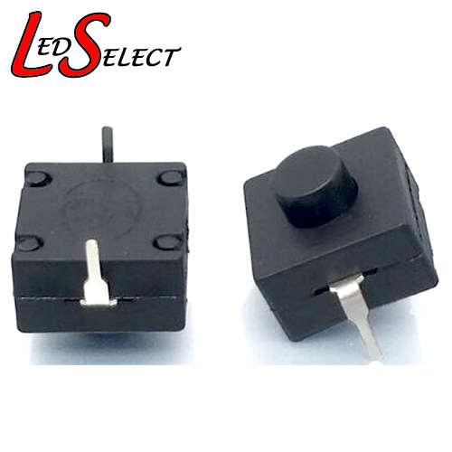 Switch Push Button BLACK Square 12mm 2 Pin On-Off **LOCAL STOCK**