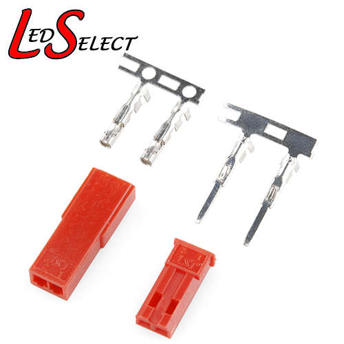 Connector JST Red 2-Pin Male / Female Crimp Set Pair **LOCAL STOCK**
