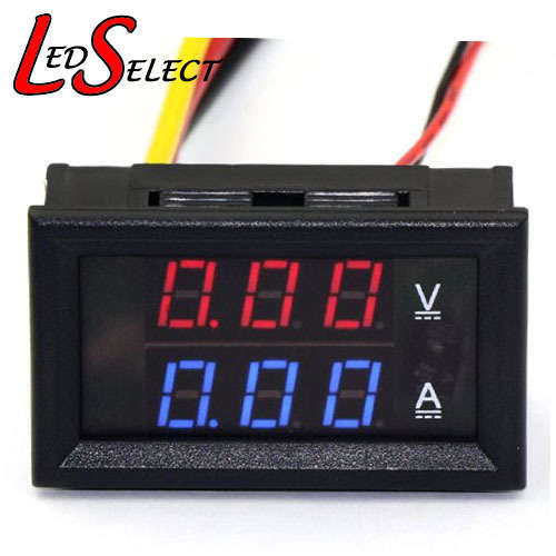 Meter Volt + Amp Red/Blue DC 0-100V 0-100A **LOCAL STOCK**
