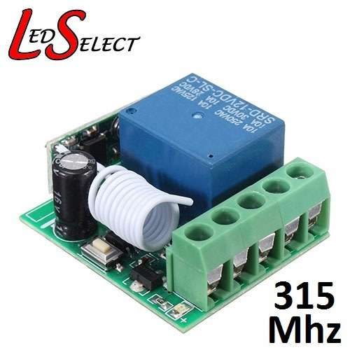Controller Wireless RF Relay 12V 1 Channel 315Mhz Board Only (No Remote) **LOCAL STOCK**