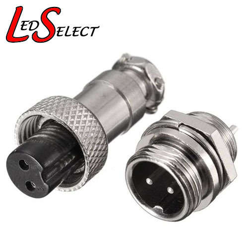 Aviation Connector 12mm 2Pin DC Plug Panel Mount **LOCAL STOCK**