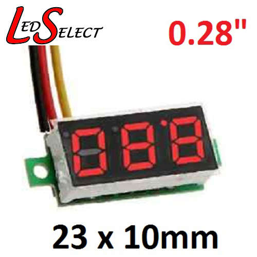 Voltmeter DC 0-100V 0.28" Adjustable Mini 3 Digit Display Red **LOCAL STOCK**