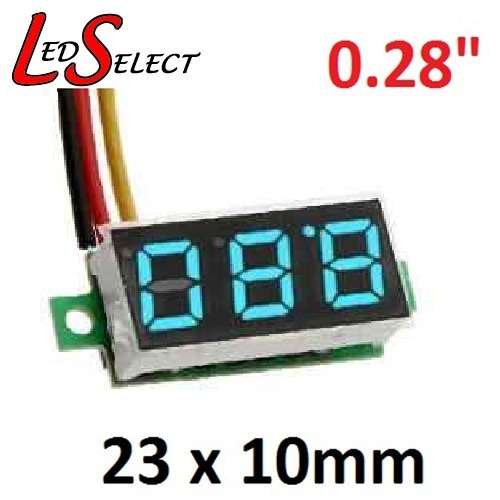 Voltmeter DC 0-100V 0.28" Adjustable Mini 3 Digit Display **LOCAL STOCK**