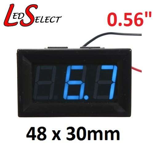 Voltmeter 4.5-30V DC Digital 3 Digit (Blue LED) 48mm **LOCAL STOCK**