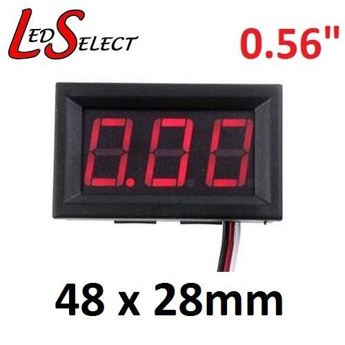 Voltmeter DC 0-100V Large 3 Digit Display **LOCAL STOCK**