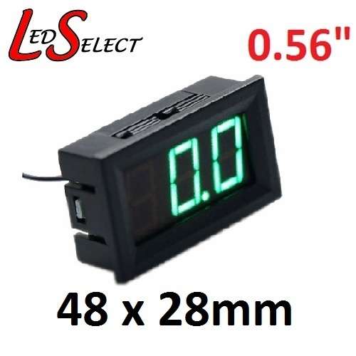 Voltmeter 0-100V DC Digital (Green LED) 48mm **LOCAL STOCK**