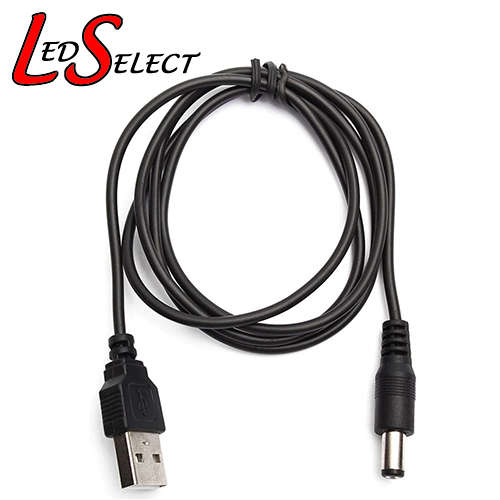 Connector Power Cable USB 2.0 to 5.5mm x 2.1mm 1mtr **LOCAL STOCK**