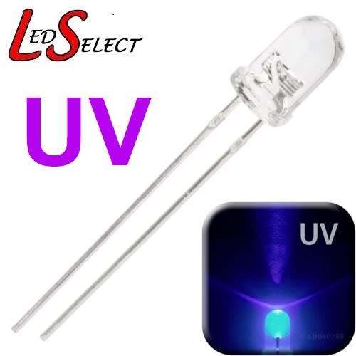 5mm Clear Led UV 395nm (Ultra Violet) **LOCAL STOCK**