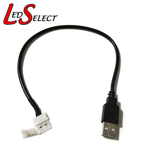 Connector Led Strip Snap On 10mm to USB Male 150mm Wire **LOCAL STOCK**