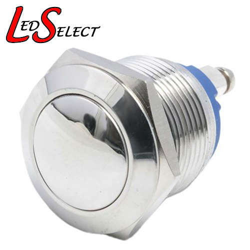 Switch Stainless Steel Finish Push Button Momentary Dome 19mm **LOCAL STOCK**