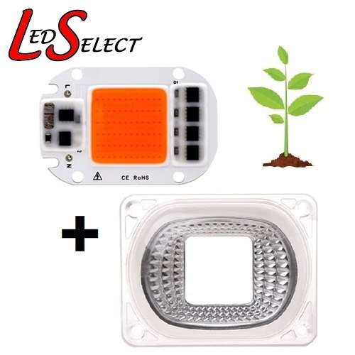 50W Led Full Spectrum New Improved Plant Grow Chip 220V with Lens and Reflector **LOCAL STOCK**