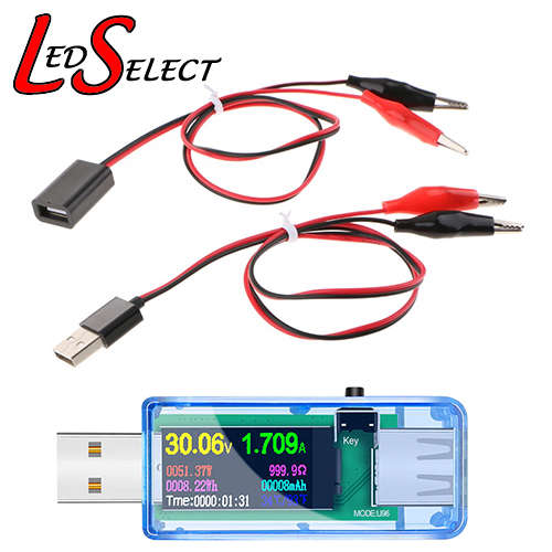 Meter 11in1 5V USB Multicolour Led + Alligator Cable Leads **LOCAL STOCK**