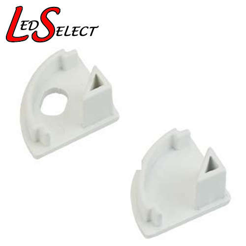 Channel Corner Angle Profile 12mm End Cap White (pair) **LOCAL STOCK**
