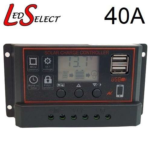 Solar Charge Controller Regulator 12/24V 40A with Display USB Timer **LOCAL STOCK**