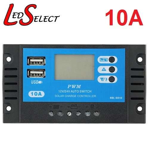 Solar Charge Controller Regulator 12/24V 10A with Display USB **LOCAL STOCK**