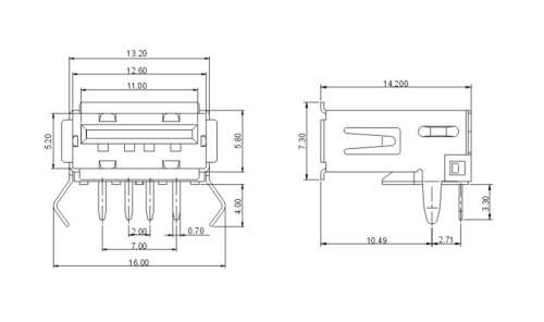 USB Type A Female Socket Connector **LOCAL STOCK**