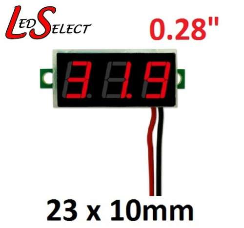 Voltmeter DC 4.5-30V 0.28" Adjustable Mini 3 Digit Display Red **LOCAL STOCK**