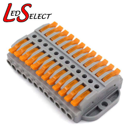 Wire Connector Double Sided Wago 12 Lever for 0.08mm to 4mm wire with Mount Holes **LOCAL STOCK**