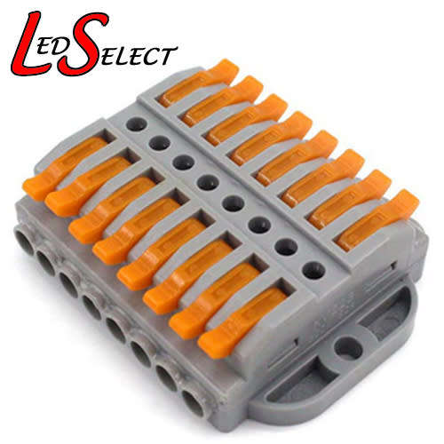 Wire Connector Double Sided Wago 8 Lever for 0.08mm to 4mm wire with Mount Holes **LOCAL STOCK**