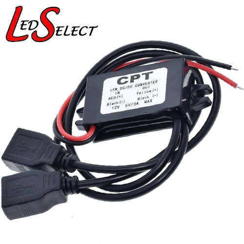 12V To 5V 3A 15W DC Twin USB Car Power Converter GPS/ Camcorder/ Phone Charger **LOCAL STOCK**